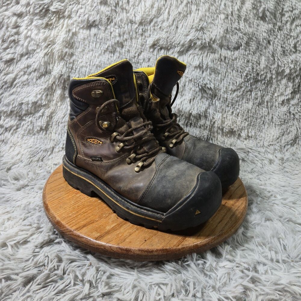KEEN Utility Milwaukee Men Brown Waterproof Steel Toe Work Boot Size 9EE Utility